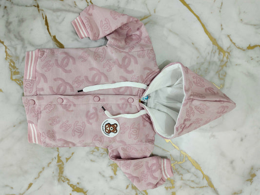 Baby Girl Winter Hoodie Shirt Set - 3 Piece